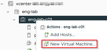 Create VM from cluster